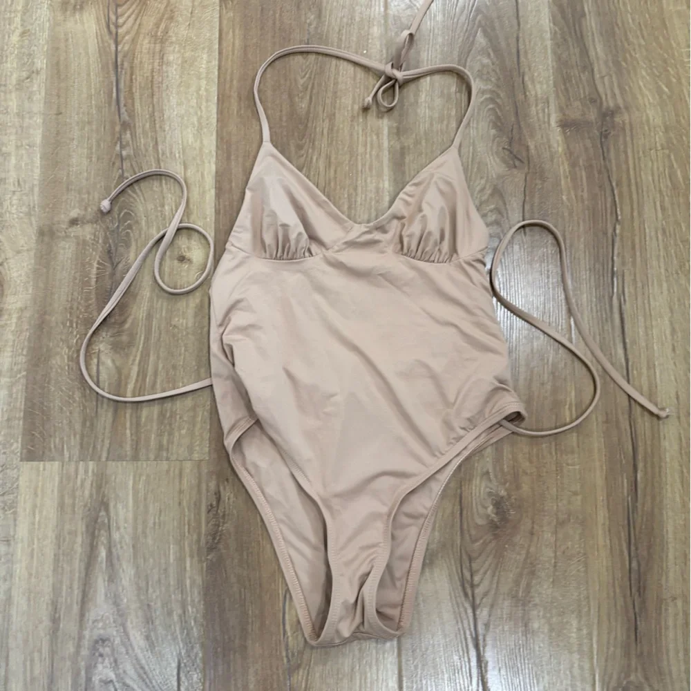 Frankie’s Bikinis Triangle Tie Back One Piece Swimsuit